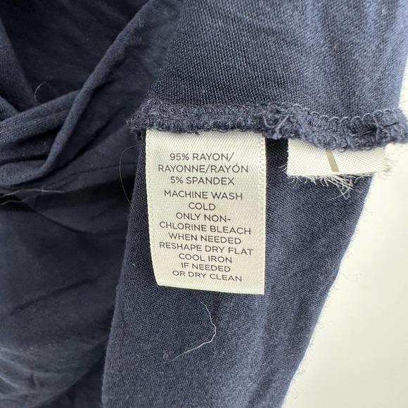 Loft size XS navy blue one shoulder mini dress bow detail on shoulder soft - Picture 6 of 6